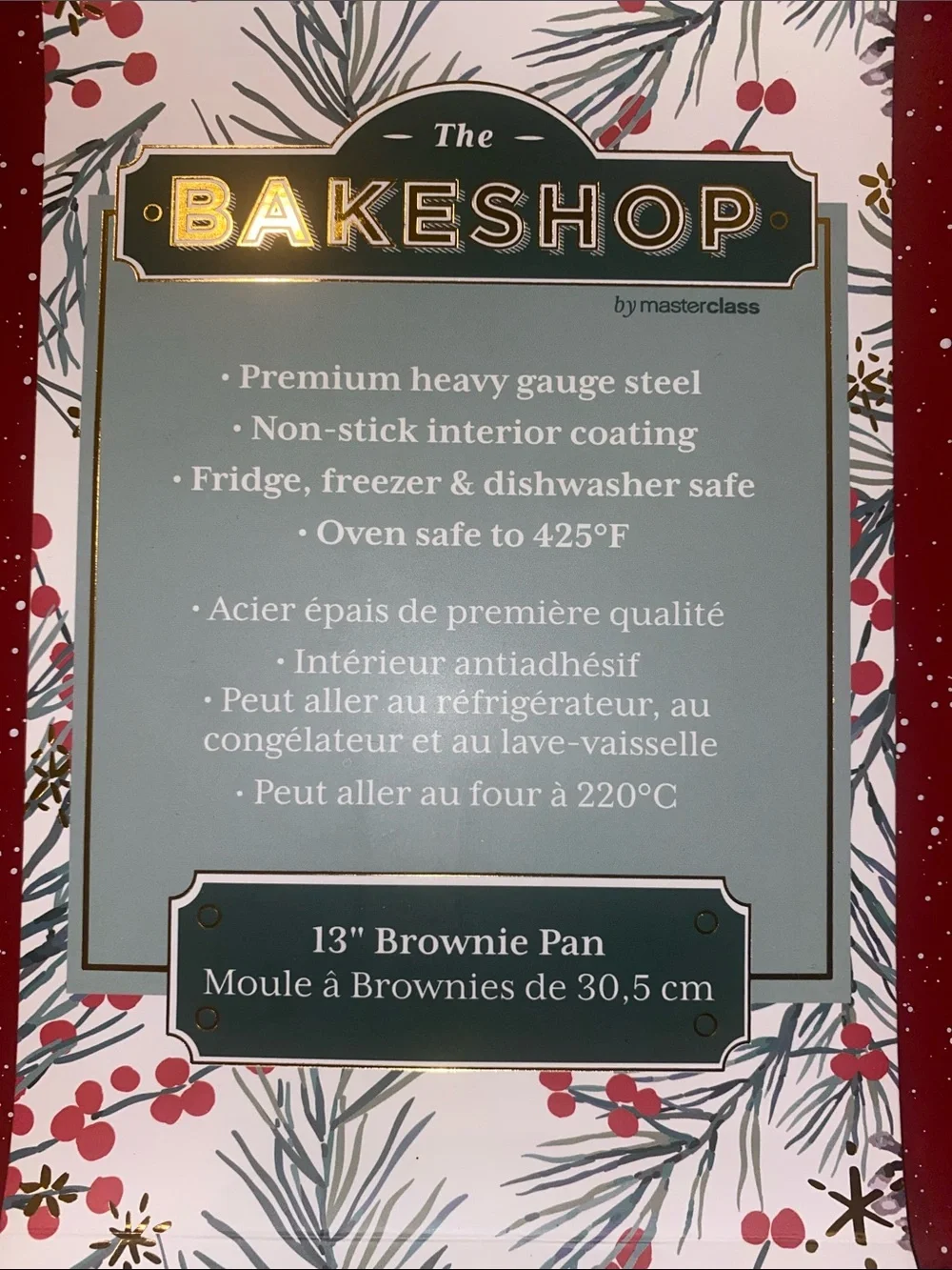 Red Speckled Baking Tray - Durable Nonstick Bakeware 13” Brownie Pan
